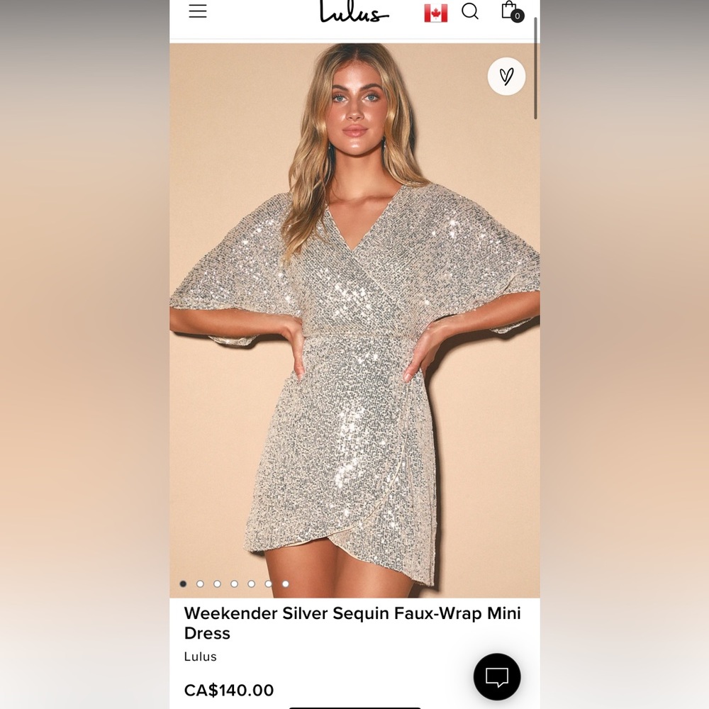 Weekender Silver Sequin Faux-Wrap Mini Dress Lulus
Color: Silver